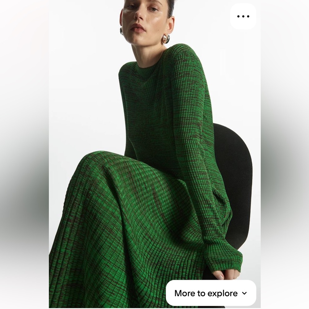 Cos Melange Ribbed Midi Dress